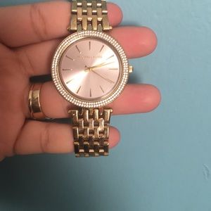 Gold Michael Kors Watch with Swarovski Crystals